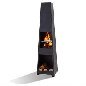 New Design <strong>Tall</strong> <strong>Outdoor</strong> <strong>Fireplace</strong> Chimney Wood Burning Tower Shape Chimenea Para Patio with Log Grate for <strong>Outdoor</strong> - Product Image 5