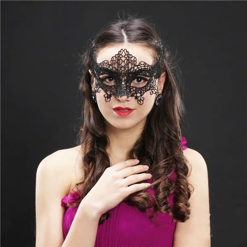 Wholesale black lace eye masks for masquerade parties