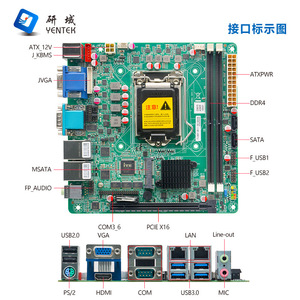 เมนบอร์ด Yentek A390M1 Mini ITX LGA1151 Z390 DDR4 แบบ Dual Channel สำหรับควบคุมอุตสาหกรรม พร้อมพอร์ต VGA, HDMI และพอร์ตเครือข่ายคู่ - Product Image 3