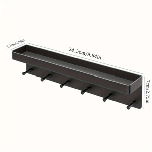 <b>Key</b> <b>Holder</b> <b>Wall</b> Mounted Storage Rack Black Rectangle <b>Key</b> Organizer For <b>Keys</b> Sunglasses Small Items - Product Image 5
