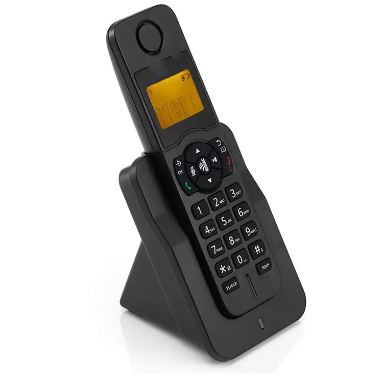 DECT 6.0 Telepon Tanpa Kabel, dengan Panggilan ID Penelepon Menunggu Hitam dengan 1 Telepon Handset Portabel dengan Tampilan CID