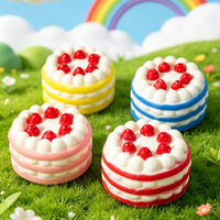 Best-seller transfrontalier : Jouet en mousse PU réaliste en forme de gâteau à la fraise, à rebond lent, à presser et à détendre, petit cadeau idéal