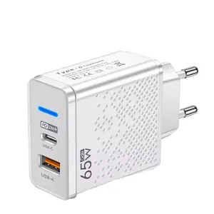 Wall Charger Cube 65W Single Port USB Plug 3 Pack Travel Black Charging Block Box Adapter