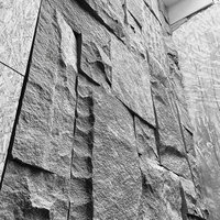 Revêtement mural en pierre naturelle de conception moderne, façades en granit, revêtement de murs, carreaux de pierre à face fendue, pierre de granit noir
