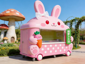 Escultura de Quiosco de Comida Móvil con Temática de Zorro Juguetón |   Carrito de Venta Ambulante Personalizable con Diseño de Dibujos Animados para Uso Comercial - Product Image 2