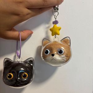 Oferta Especial: Llavero de Cabeza de Gato Grande de Acrílico, Bonito y Único, para Amantes de las Mascotas, Decoración para Bolsos de Mujer, Colección de Pelo de Gato - Product Image 2