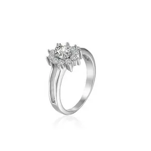 Yiwu Aceon Rvs Groothandel Alleen Voor U Micro Stone Verharde Rond Centrum Diamant Casting Vrouwen Bruiloft Cz Stone Ring