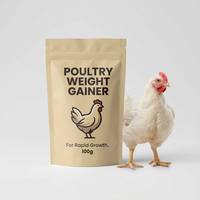 Additif Alimentaire Biologique Multi-Composants pour Volailles 100g pour l'Engraissement des Poulets de Chair, Stimulateur de Poids, Durée de Conservation de 2 Ans, Améliore le FCR