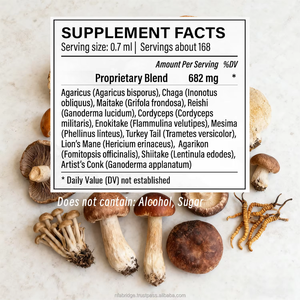 Gouttes liquides multi-champignons de haute qualité adaptées aux adultes Teintures de soutien quotidien du système immunitaire Goutte liquide à base de plantes champignons - Product Image 6