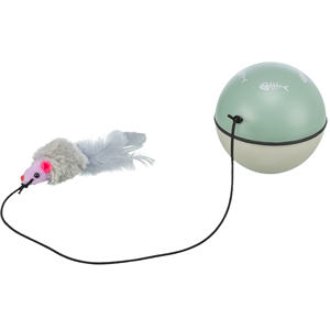 Balle avec moteur et souris avec plume en ficelle 9 cm Jouet interactif pour animaux de compagnie - Product Image 2