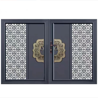 Portail de cour en aluminium au design chinois moderne / Application d'entrée / Alliage 6063-T5 / Anti-corrosion / Compatible avec moteur automatique
