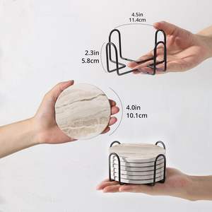 <span class=keywords><strong>Sous</strong></span>-verres en céramique avec base en liège <span class=keywords><strong>Sous</strong></span>-verres ronds avec énonciations humoristiques Décoration de salle de bar antidérapante Cadeau de pendaison de crémaillère - Product Image 3