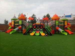 Parco giochi all'aperto con piante verdi scivoli tripli bambini giocano in sicurezza <span class=keywords><strong>divertimento</strong></span> impara a esplorare bene per i parchi - Product Image 5