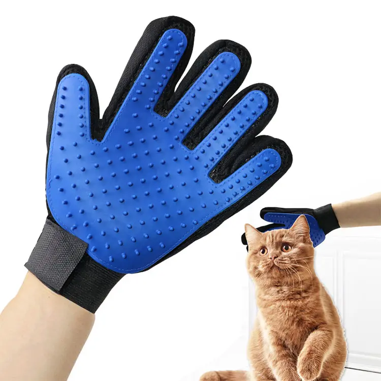 Wholesale Hot Sale Gentle Deshedding cleaning bath grooming pet hair removal glove Dog massage bath gloves