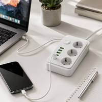 Prise de courant européenne sur mesure de qualité supérieure, panneau PC ignifuge, 16A haute puissance, norme européenne pour tableau de prises domestique, multiprise USB