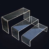 Présentoir en verre acrylique organique, pliable en U, épaisseur 3 mm, finition brillante, assemblage facile, pour chaussures et figurines
