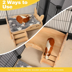 Personalizzabile in legno a forma di <span class=keywords><strong>coniglio</strong></span> Pet Cottage Habitat con scale e tappetino per piccoli animali domestici letto di cavia fabbrica diretta - Product Image 6