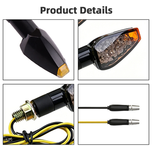 Bullet Amber LED Motorcycle Turn Signal <b>Lights</b> Black Housing Mini Motorbike Modified Indicator Blinker Lamps - Product Image 5