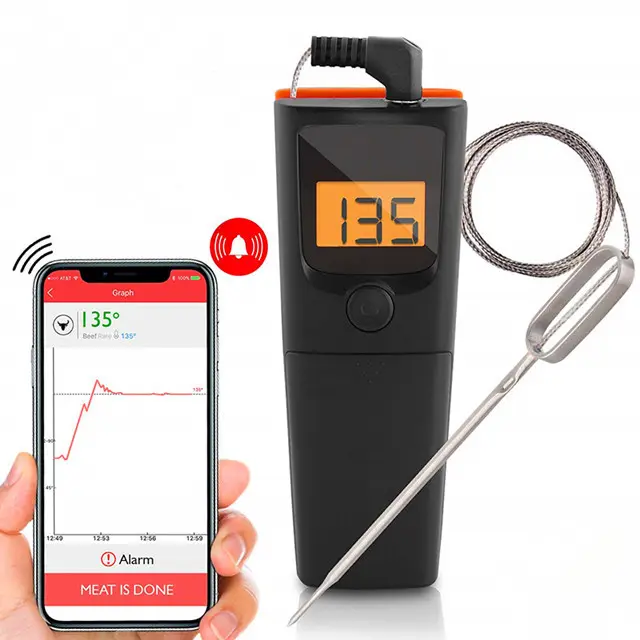 Wireless Bluetooth BBQ Cooking Digital Meat Milk Thermometer with Free APP