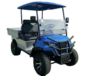 Chariot de golf électrique tout-terrain avec caisse de chargement en acier et 5-6 sièges - Product Image 1