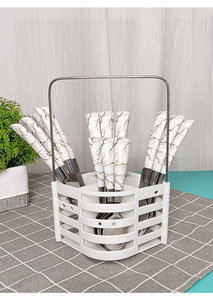 Chất lượng cao Đá Cẩm Thạch khuôn mẫu thép không gỉ Flatware <span class=keywords><strong>Set</strong></span> phong cách cổ điển 4/24 Bạc dao muỗng nĩa giáng sinh thiết lập dao kéo - Product Image 6