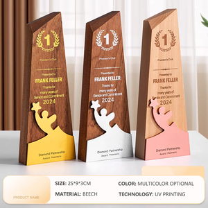 Jn थोक आपूर्ति लकड़ी ट्रॉफी पुरस्कार क्रिस्टल कस्टम लेजर उत्कीर्णन खेल आयोजनों के लिए पाठ या पाठ के साथ - Product Image 5