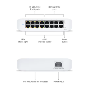 USW-Lite-16-POE (45W) para Switch Administrado con 1 Año de Garantía, 48 Puertos, Capacidad de 104 Gbps - Product Image 2