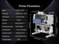 Imprimante UV/DTF A3 30cm Imprimante ab Film Tête DX7 Rouleau tout-en-un pour rouler Imprimante UV DTF avec machine à plastifier