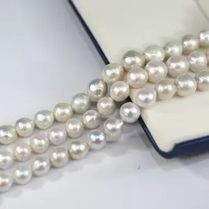 Perles baroques de grande taille 11-13mm AA + edison, perles d'eau douce froissées