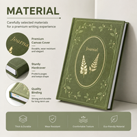 Carnet A5 en toile rigide personnalisé avec logo OEM, bords dorés en relief, journal de gratitude et de bien-être, papeterie