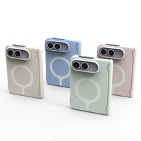 Casing PC Magnetik untuk iPhone Duo Lipat, Warna Polos Anti-Sidik Jari, Tahan Banting, Perlindungan 360 Derajat