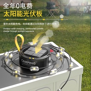 Camping Solar Led String <b>Light</b> With <b>Sensor</b> Portable Waterproof Outdoor Lighting For Tent Camping - Product Image 4