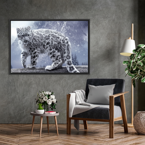 Snow Canvas Gift: Wild Animal Printed Glass Wall Decor,<b>BLACK</b> <b>FRAMED</b> CANVAS - Product Image 3