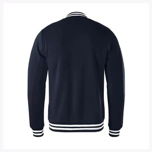 New Quality Hot Selling <b>Men's</b> Navy Varsity <b>Jacket</b> Regular Fit Solid Color Turn-down Collar Single Button Casual Autumn Wear - Product Image 2
