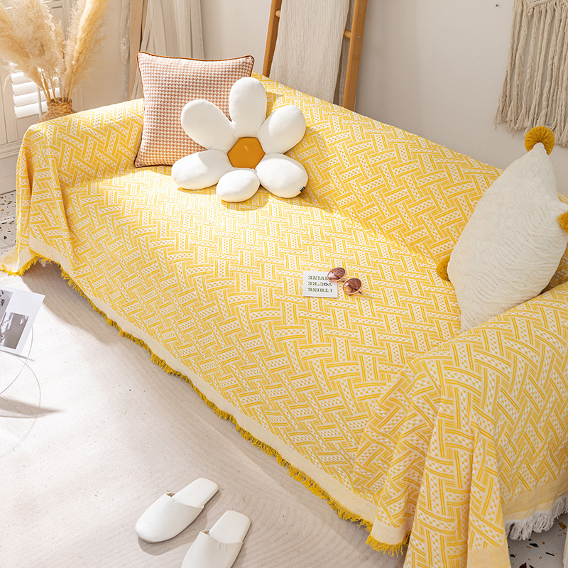 Housse de canapé motif T - Jaune