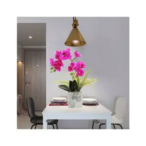 3D Roze Rood Buurt Echte Live Ingemaakte Vlinder Real Touch Kunstmatige Orchidee Plant Met Potten Voor Verkoop