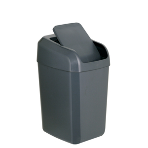 Bidone per rifiuti TROYA da 30 litri con coperchio a battente. Bianco. Contenitore per rifiuti in plastica DENOX - Product Image 1