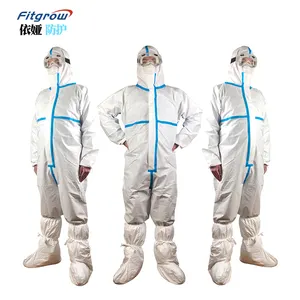 waterproof design logo Chemical splash Overalls Suit hooded coverall uniform