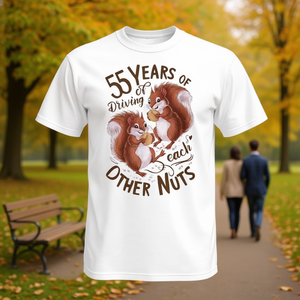 T-shirt pour le 55e anniversaire de mariage, 55 ans d'entraînement mutuel, célébrez avec un design amusant et ludique - Product Image 3