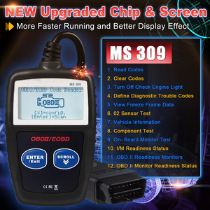 MS309 OBD2電気自動車診断スキャナーブラック12Vエンジンコードリーダー英語プラスチックスキャンツールアナライザー自動車用 - Product Image 2