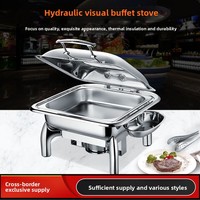 Chauffe-plat électrique en acier inoxydable CY avec couvercle hydraulique visible, idéal pour les hôtels et les accessoires de cuisine