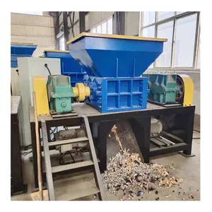 Automatische Pp Pe Film Shredder Dubbele As Buis Fles Plastic Shredder Industriële Recycling Machines Plc Leverancier