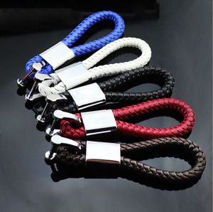 Retail Leather Rope Car Logo Keychain in Stock Advertising Waist Promotional Hanging Key Holder Ring Pendant