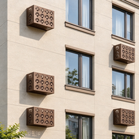 Cache-unité extérieure de climatiseur en aluminium perforé, résistant aux moisissures et aux bactéries, pour une installation propre de l'unité extérieure de piscine