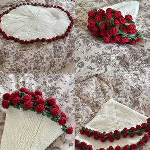 Hoa Hồng Bó hoa chăn <span class=keywords><strong>Crochet</strong></span> mềm làm bằng tay bà quà tặng cho cô ấy bó hoa chăn ngày của mẹ quà tặng đi văng trang trí nhà - Product Image 5