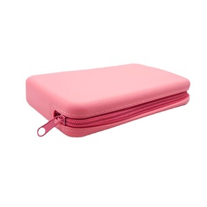 Silicone Cosmetic Bag <b>Waterproof</b> Travel Portable Storage <b>Pouch</b> Makeup Case Bathroom Use Rose Pink Ice Green - Product Image 2