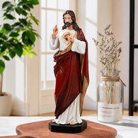 Statue du Sacré-Cœur de Jésus en résine, figurine religieuse catholique, sculpture de Jésus-Christ pour la décoration de la maison et de l'église