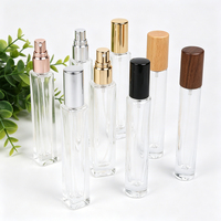 Flacons de parfum vides en verre transparent carrés et ronds de 3 ml, 5 ml, 10 ml avec logo personnalisé, rechargeables, pour échantillons de voyage