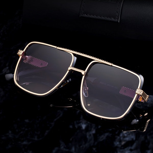 Gafas de Sol Cuadradas de Metal con Doble Puente para Hombre, Protección UV400, Montura de PC, Clase 2, Gafas de Conducción - Product Image 3