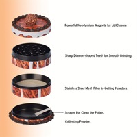 2024 accessoires pour fumeurs nouveau broyeur de fumée en forme de gâteau broyeur en alliage de Zinc 63mm 4 pièces broyeur broyeur d'herbes à base de plantes